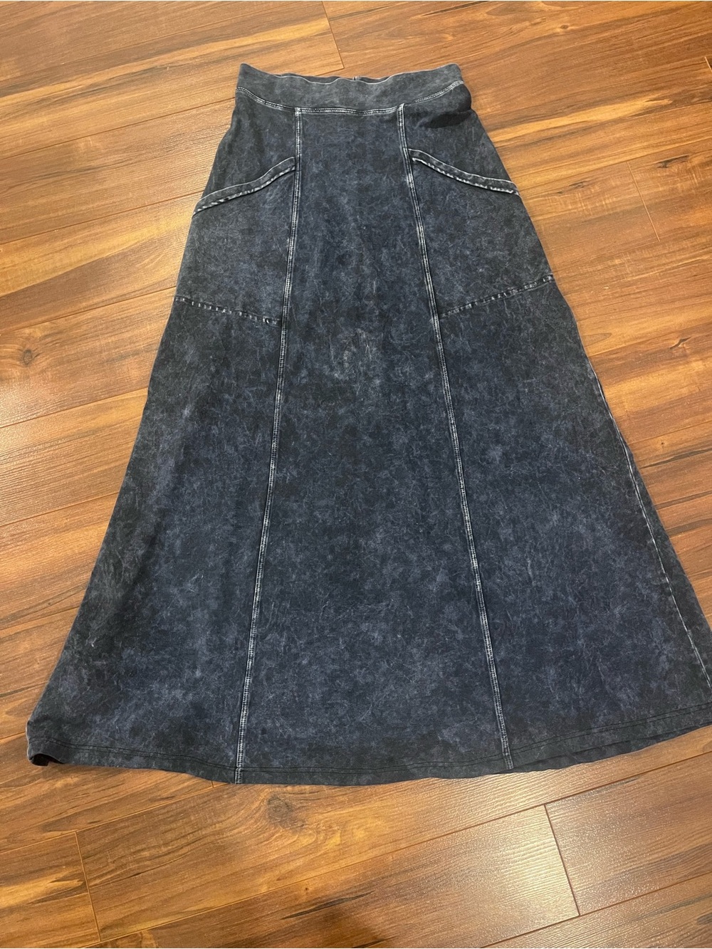 Hard Tail denim Mineral-Wash Maxi Skirt